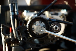 A ratchet on a part.