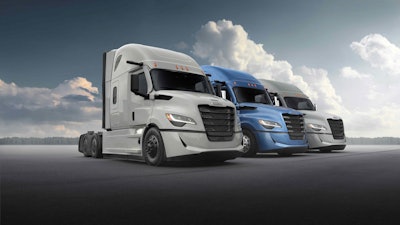 Cascadia trucks in a row