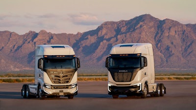 Nikola semis parked