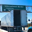 Truck waiting to cross into United States