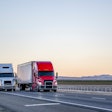 Trucks coming into view from the left