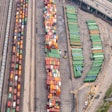 Overhead shot of Chicago railyard