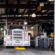 Truck in service bay