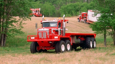 Kenworth's C500 twin steer in a field