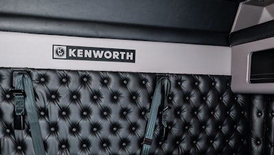 The vintage tuck-and-roll back of the W900 Legacy Edition sleeper cab.