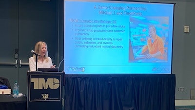 Kristy Coffman of Mitchell 1 speaks at TMC