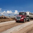 International LT truck in the field
