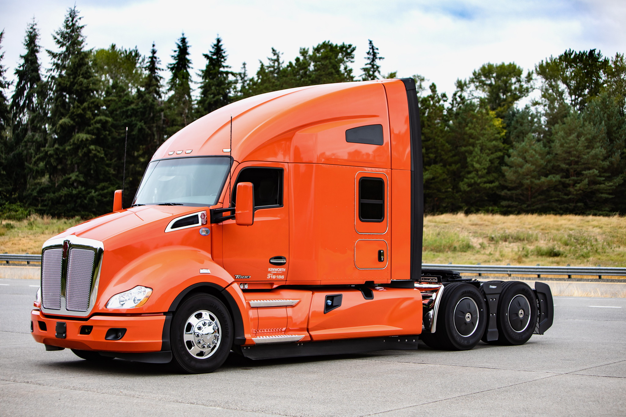 Kenworth truck in a parking lot