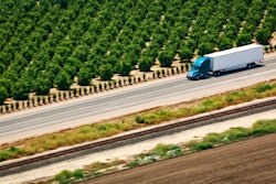 Truck in California by trees