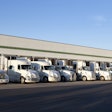 Line Of Trucks At A Loading Dock