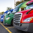 Multi Colored Row Of Tractors