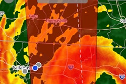A screen shot of the eye of Category 4 Hurricane Helene approaching the Florida coast.