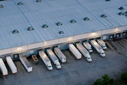 Trailers At Warehouse From Above