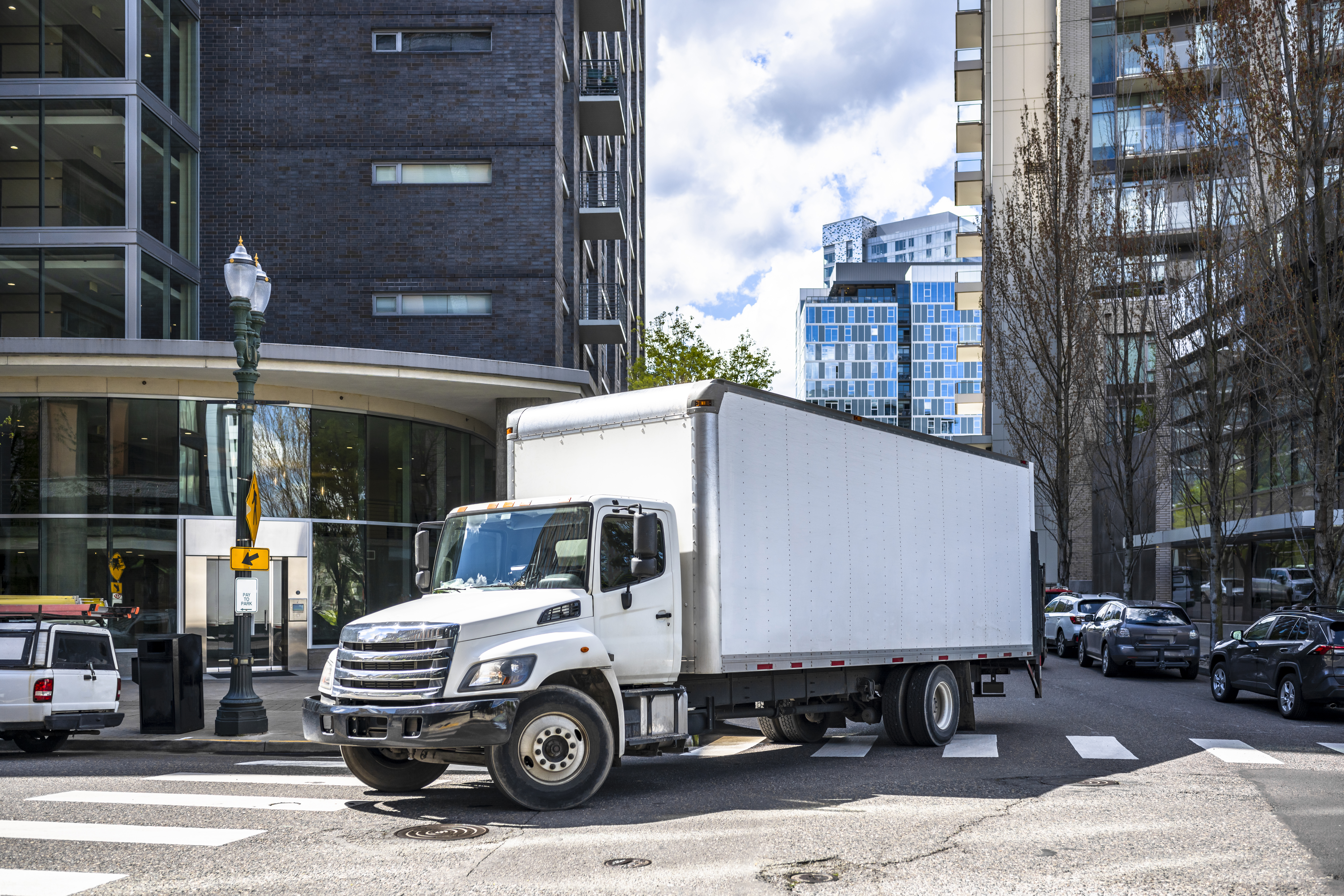Box Truck On City Street