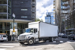 Box Truck On City Street
