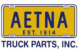 Aetna Truck Parts Logo Navy Gold Version