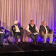 From left: Mike Hockett, executive editor at MDM; Harjeev Khanduja, Automann; Bobby Rutherford, Freedom Truck & Trailer; Edward Neeley, Truck Supply Company; and Vesna Brajkovic, senior editor at MDM, participate in an operations panel discussion Tuesday at the CVSN Summit in Washington, D.C.