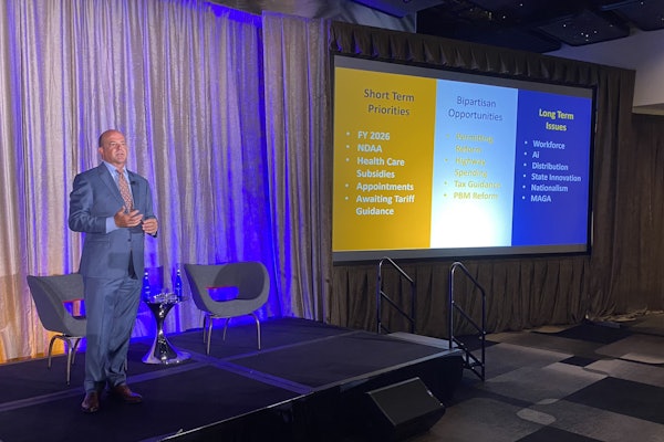 Brian Wild, NAW chief government relations officer, addresses politics and policies during a presentation Wednesday at CVSN's Summit in Washington, D.C.