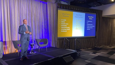Brian Wild, NAW chief government relations officer, addresses politics and policies during a presentation Wednesday at CVSN's Summit in Washington, D.C.