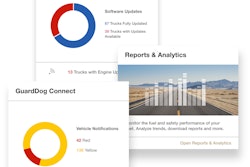 Mack Trucks can show customers alerts for service on the truck, color-coding them by urgency.