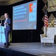 Peter Sheahan discusses growing business during uncertain times during his keynote presentation at the 2025 NTDA Convention Wednesday in Tucson, Ariz.