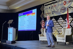 ACT Research President and Senior Analyst Ken Vieth speaks on the U.S. economy and trucking conditions during the NTDA Convention Wednesday in Tucson, Ariz.
