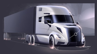 A graphic rendering of the new Volvo VNL. The design was recently awarded the Silver Award in the International Design Excellence Awards (IDEA)'s automotive and transportation category.