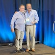 Nick Lombardo (left) presents the Marvin F. Gordon Lifetime Achievement Award to Mark Fishel (right) at the 2025 Used Truck Association (UTA) Convention Thursday in San Diego.