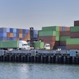 Truck At A Port With A Shipping Container