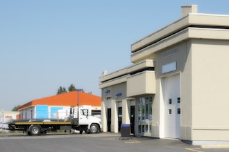 Service Shop With Truck In Front