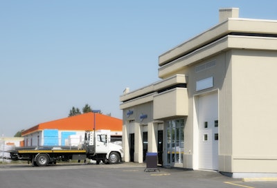 Service Shop With Truck In Front