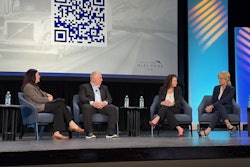From left: Emily Poladian, MEMA Aftermarket Suppliers; Tim Bauer, Eaton; Nicole Oreskovic, Bendix CVS; and Paige Petroni, Fontaine Fifth Wheel, participate in a supplier operations panel discussion during Heavy Duty Aftermarket Dialogue Monday in Grapevine, Texas.
