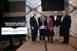 Bergey's Truck Centers of Souderton, Penn., was named Mack Trucks 2025 Dealer of the Year. Mack Trucks President Jonathan Randall, left, presented the award to Mark Bergey, CEO of Bergey's Truck Centers; along with Stephen Roy, president of Mack; Jim Gavaghan, Bergey's Commercial Group president; and Dean Bestwick, Mack regional vice president, northeast.