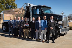 Pictured from left to right: Devin Stuck (Peterbilt) - Dealer Development Manager, Mike Devlin (Ohio Peterbilt) - Service Director, Adam Spinks (Peterbilt) - National Service Development Manager, Danny Landholm (Peterbilt) - Director of Dealer Network Development, Mike Fitzpatrick (Ohio Peterbilt) - Dealer Technical Manager and Peterbilt Master Technician, Ken Taylor (Ohio Peterbilt) – President, Mike Crawford (Ohio Peterbilt) - Vice President, Greg Rempe (Ohio Peterbilt) - Sales Director and James Marshall (Ohio Peterbilt) - Parts Director.