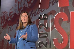 ATD President Jacqueline Gelb speaks about the organization's priorities in the upcoming year during a general session at the 2026 ATD Show Wednesday in Las Vegas.