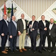M&K Truck Centers accepts the Volvo Trucks North America 2025 U.S. Dealer Group of the Year award during an awards banquet this week in Las Vegas.