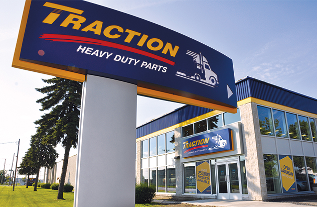 A Traction Heavy Duty Parts location in Canada. With more than 100 locations, Traction is the largest heavy-duty commercial vehicle distribution brand within Genuine Parts Company.