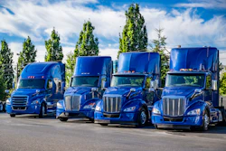 Blue Trucks Of Multiple Brands
