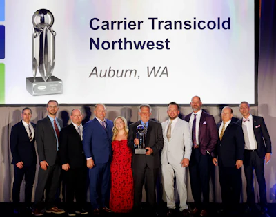 Carrier Transicold Northwest of Auburn, Wash., was named the 2025 Dealer of the Year for the United States and Canada by Carrier Transicold.
