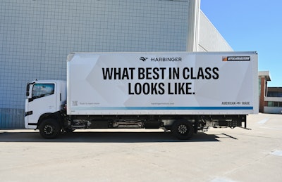 The Harbinger HC Series Cab from a side view declaring 'What Best in Class Looks Like' advertisement.