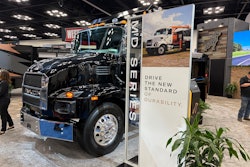 Mack's MD Series on display at Work Truck Week in Indianapolis. Mack announced its proprietary collision mitigation technology Mack Protect is now available on the MD Series during the event.