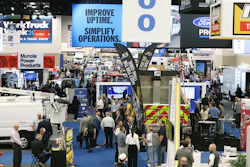 Attendees walk through the expo hall at Work Truck Week 2026 in Indianapolis.