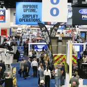Attendees walk through the expo hall at Work Truck Week 2026 in Indianapolis.
