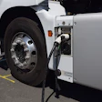 Battery Electric Class 8 Truck Charging At Depot