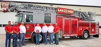 A ladder truck made by Pierce Manufacturing for the Broussard, La., fire department contains Paccar's 1,000th MX-13 engine.