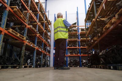 Man In Parts Warehouse