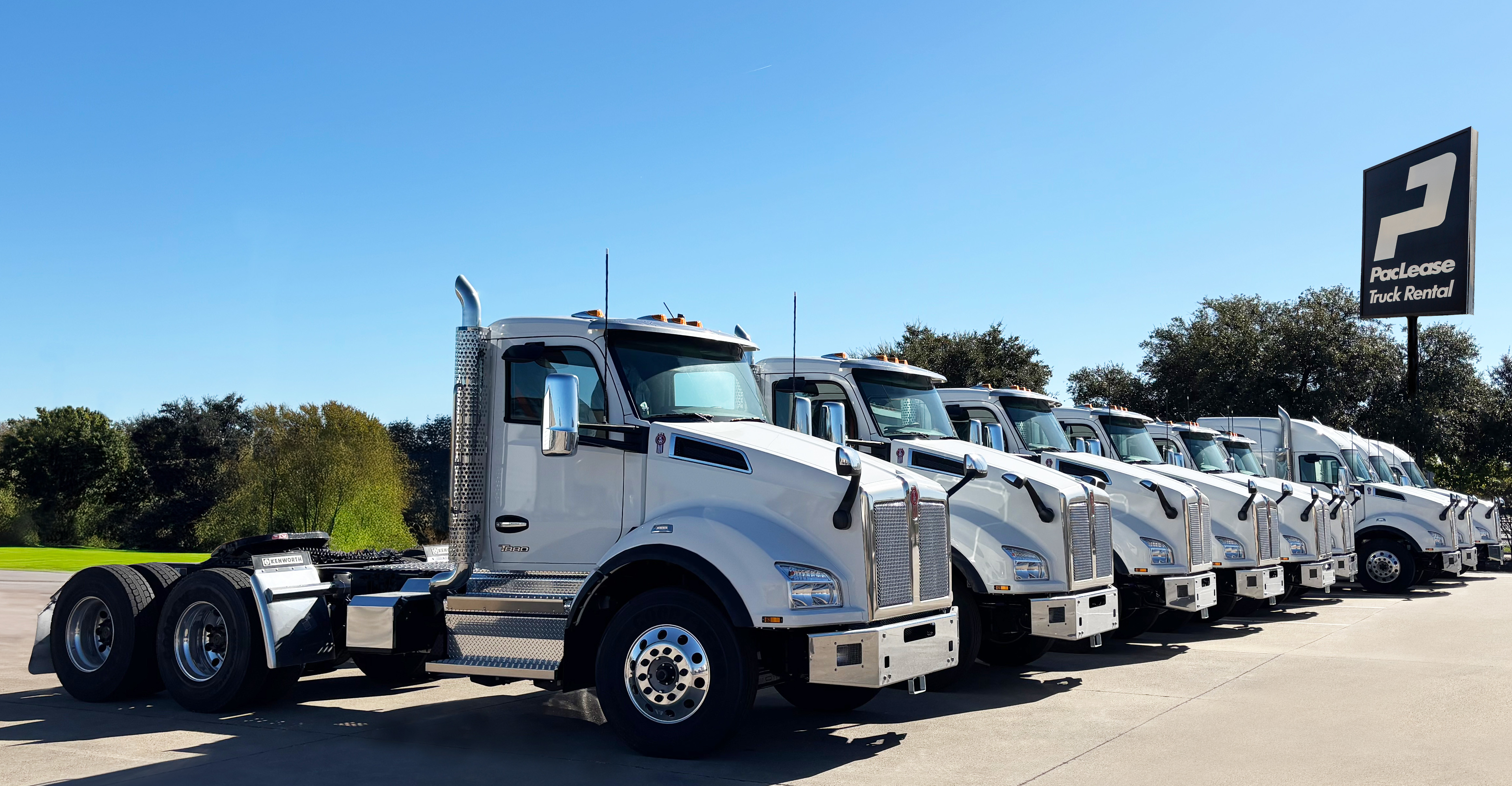Pac Lease Trucks In Parking Lot