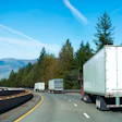 Trio Of Trailers On Highway