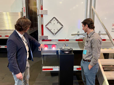 Truck-Lite demonstrates its trailer backup safety system.