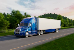 Blue Truck On Highway